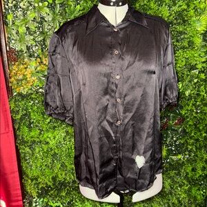 2006 Miu Miu Silk Puff Sleeve Blouse